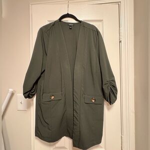 Torrid Longline Blazer Green Size 0 (Large)